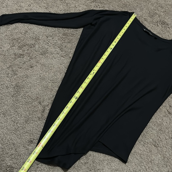 Athleta Asymmetric Hem Long-Crew Neck-BatWing Sleeve-Sz XXS-Black - Picture 14 of 16